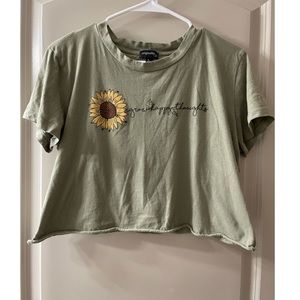 Womens Graphic Cropped T-Shirt